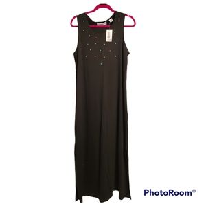 Marissa Christina Embellished Sleeveless  Crew Neck Maxi Dress. Size L